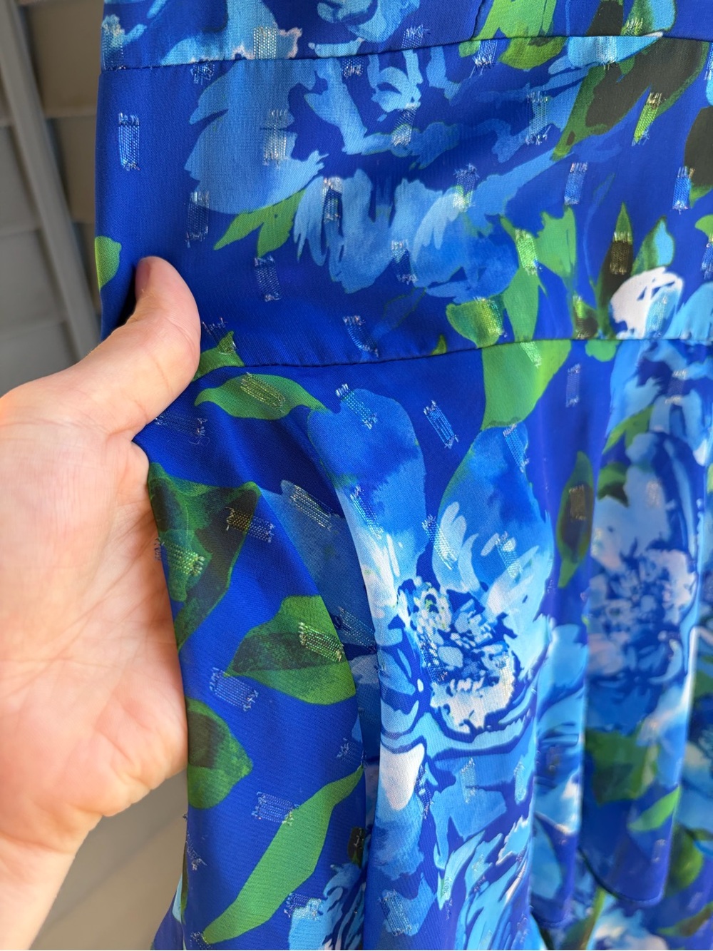 🆕🫐🌿Eliza J Blue Floral Tiered Maxi Dress Size 12 Chiffon Evening Wedding Guest - Picture 12 of 17